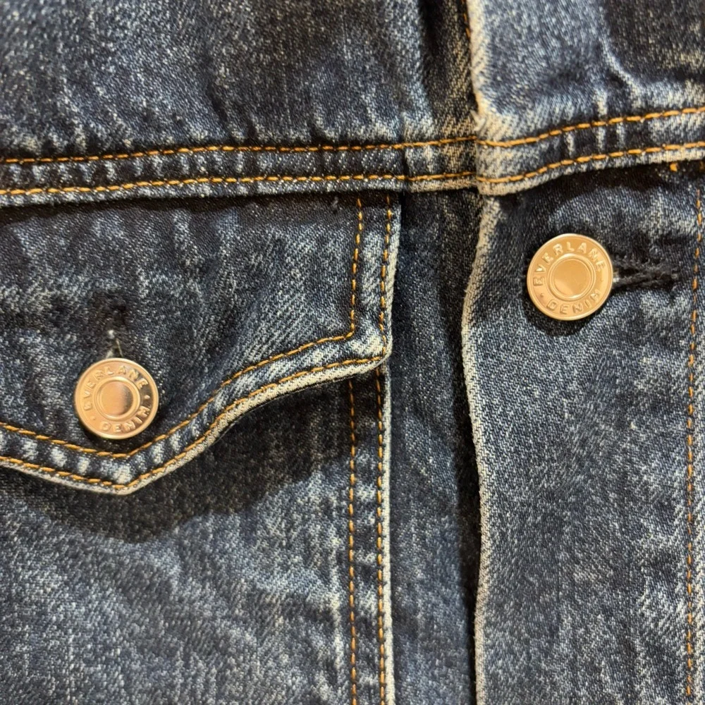 Everlane The Shrunken Denim Jacket Dark Indigo Wash Sz XL - Picture 10 of 12